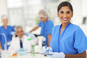 nurse with clipboard