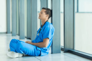 male nurse relaxing