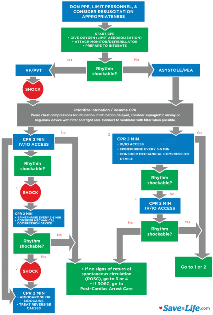 ACLS Cardiac Arrest Covid 19 Algorithm