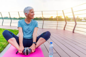 Woman exercising early in the morning