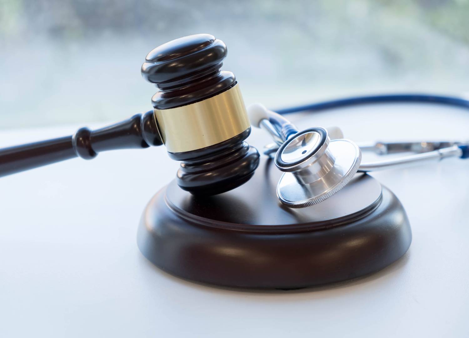 A gavel and stethoscope.